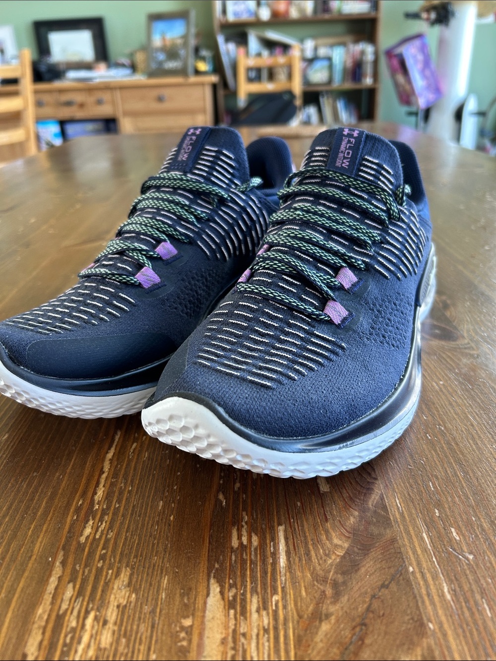 Under Armour Women's Navy Athletic Sneakers with Purple Accents
